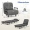 3-in-1 Convertible Sofa Chair Bed with 5-Position Adjustable Backrest and Wheels for Small Spaces